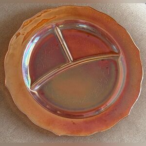 Vintage Federal Glass Iridescent Divided Plate✨